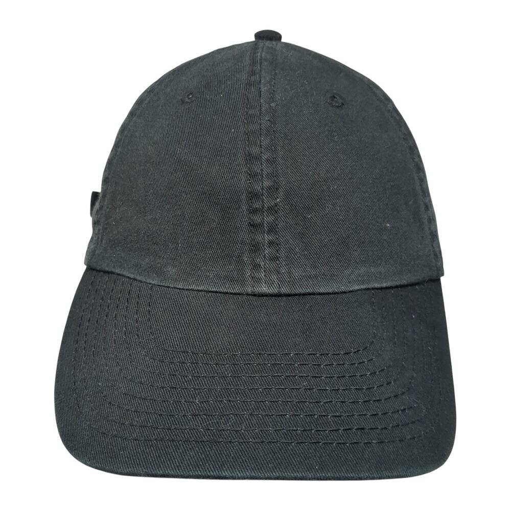 KNP Slideback Baseball Cap Black One Size Adjustable Lightweight 6 Panel Blank